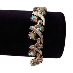 Vintage Aurora Borealis Rhinestone Bracelet Unsigned Arthur Pepper Mode Art MCM.